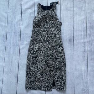Banana Republic Leopard Animal Print Metallic Dress Size 6